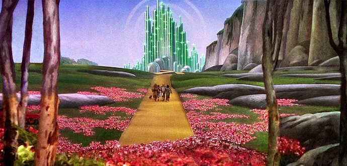 the-wizard-of-oz-film-group-of-friends-walking-to-emerald-city
